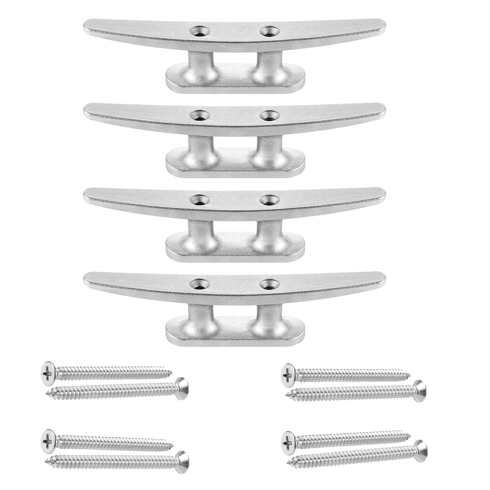 ZOMCHAIN Boat Cleat, 4 inch / 6 inch 304 Stainless Steel Dock Cleat-Ideal for Marine, Deck, Nautical Decor (4 Pack/ 6 Pack)