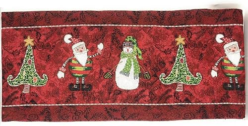 Tache Here Comes Santa Claus antiguo vintage de Nochebuena tradicional temporada de vacaciones, tapiz tejido decorativo rojo, caminos de mesa, 13 x