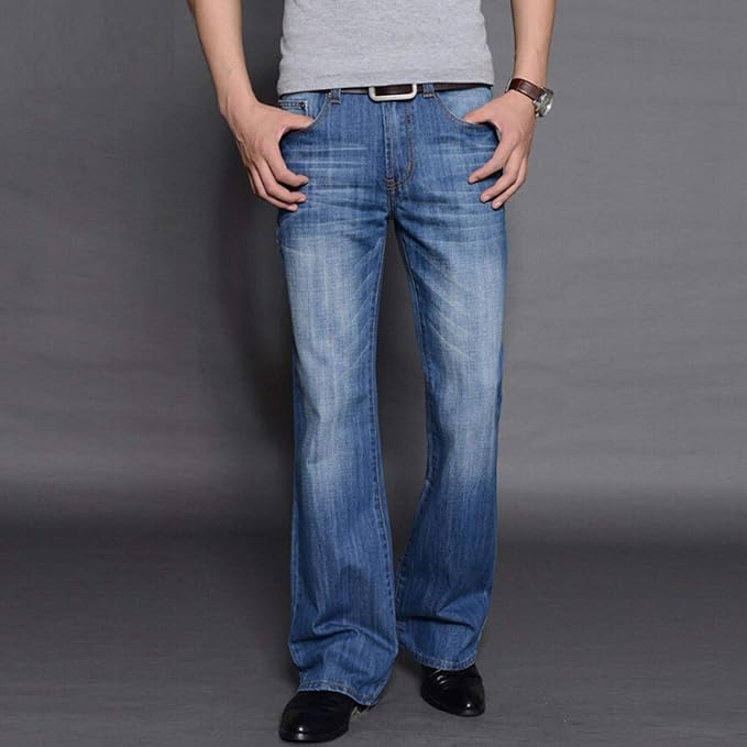Amazon.com: Pantalones vaqueros grandes acampanados para hombre, corte de  pierna acampanada, corte holgado, cintura alta, vaqueros clásicos,  pantalones vaqueros con campana inferior : Ropa, Zapatos y Joyería