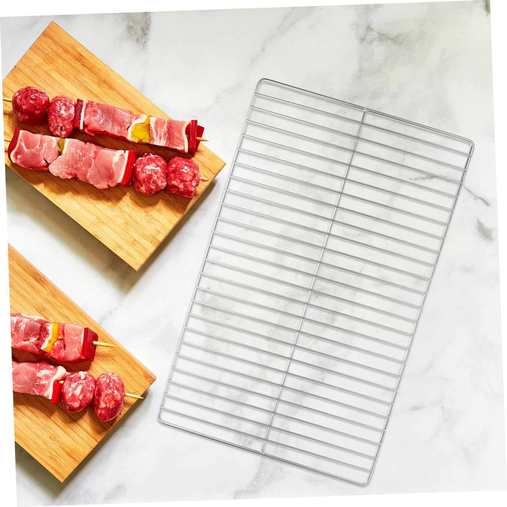 Griglia di ricambio per barbecue in acciaio inox, rete per cucinare all'aperto, distribuzione uniforme del calore, versatile griglia per barbecue per carne, verdure, pesce e altro ancora