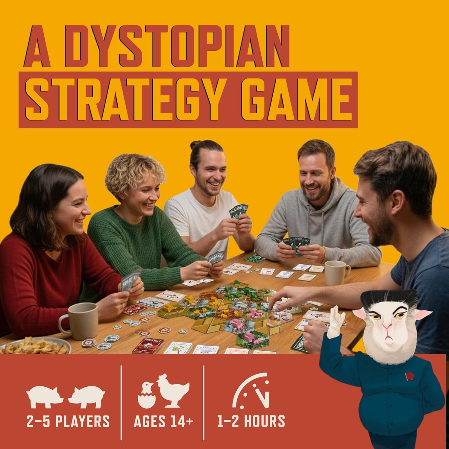 Edizione Deluxe - Gioco di strategia premium per adulti e famiglia, da 2 a 5 giocatori, da 1 a 2 ore, gestione delle risorse, controllo area, poteri asimmetrici con animali della fattoria nucleare