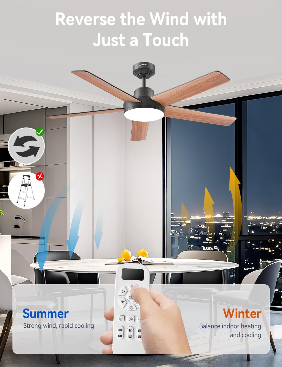 Ceiling Fans with Lights and Remote, 52 Inch Low Profile Ceiling Fan with Light, APP, 6 Speed, Dimmable, Reversible DC Motor, Timer, Modern LED Ceiling Fan for Bedroom Living Room, Black