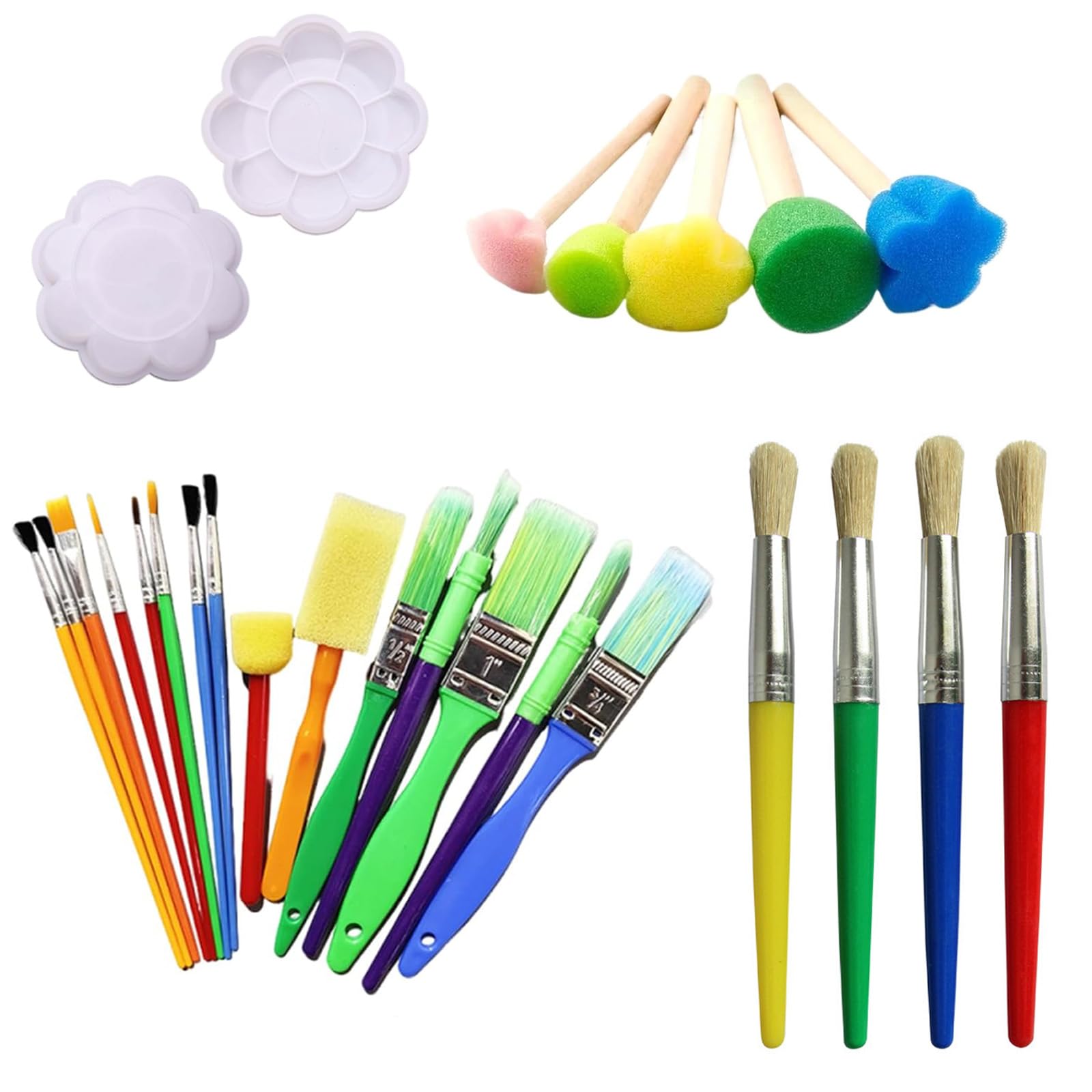 26Pcs Paint Brushes Set for Beginners, Colorful Paint Brushes in Various Sizes, Early DIY Learning Paint Sets for Arts and Crafts, Paint Brushes for Aspiring Creators