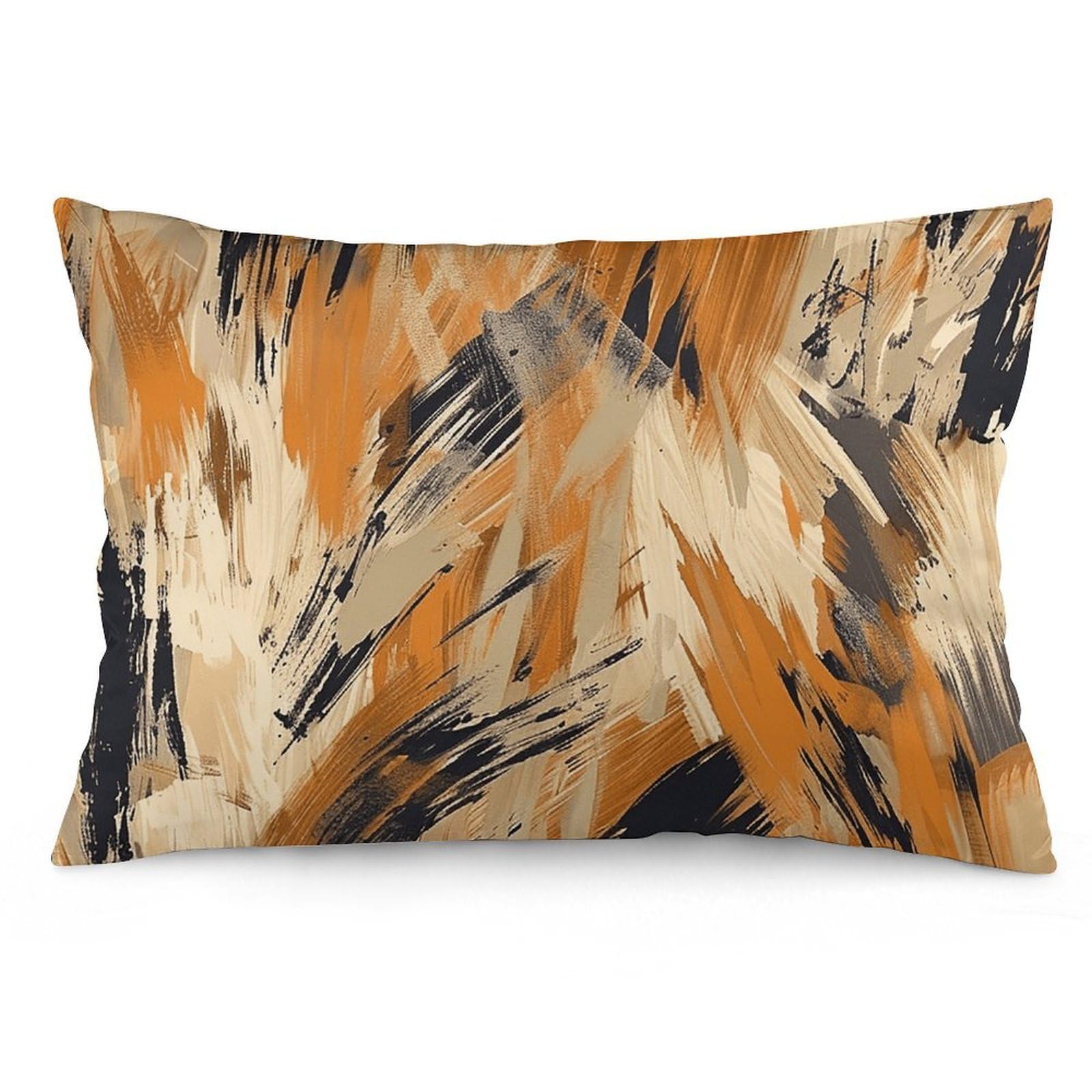 2 Pack Pillow Cases for Hair and Skin, Soft Breathable Pillow Case Covers with Hidden Zipper, with Tiger Stripes Pillowcase 12 "x20 Pillow Covers for Sleeping Gift