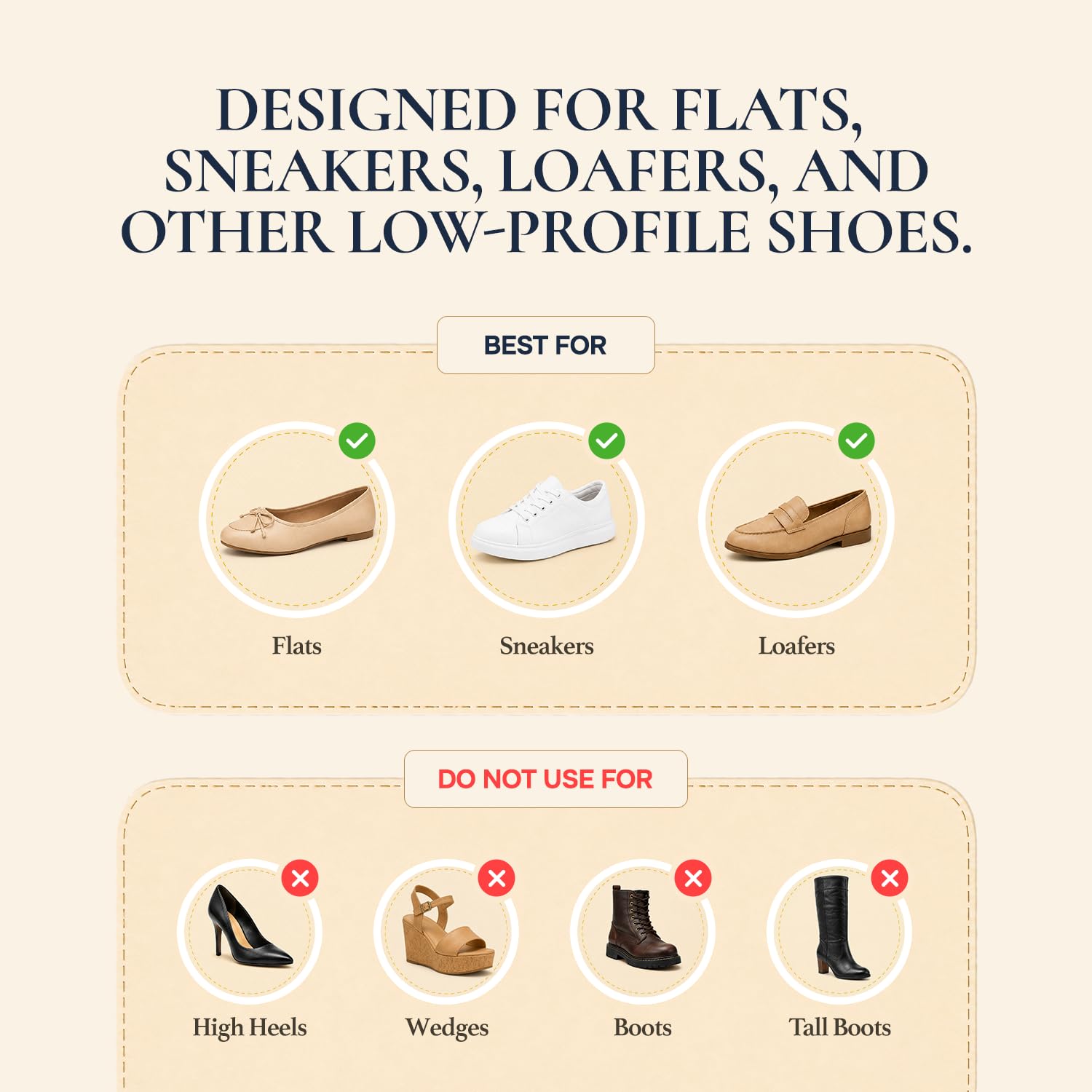 HOUNDSBAY - Estiradores de zapatos de plástico y madera, expansor ajustable para zapatos para hombres y mujeres