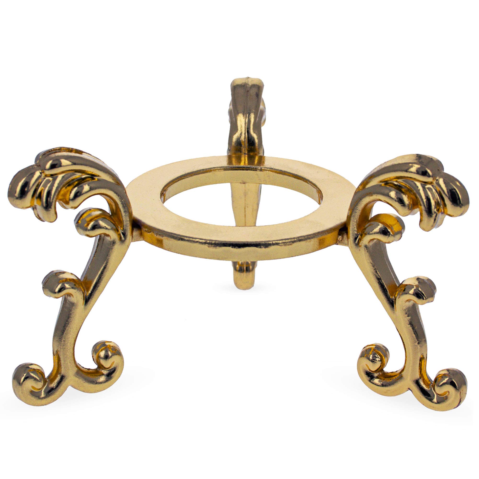 BestPysankyLarge Gold Tone Metal Egg Stand Holder Display