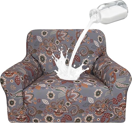 Vista 51 de ALIECOM Fundas 100% impermeables para sofá de 3 cojines, fundas para sofá aptas para mascotas, lavables para perros, fundas elásticas estampadas