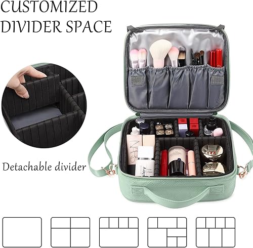 Miniatura 2 de Bolsa de maquillaje de viaje, bolsa de cosméticos con estuche organizador de maquillaje pequeño, bolsa de maquillaje grande para mujeres, bolso para