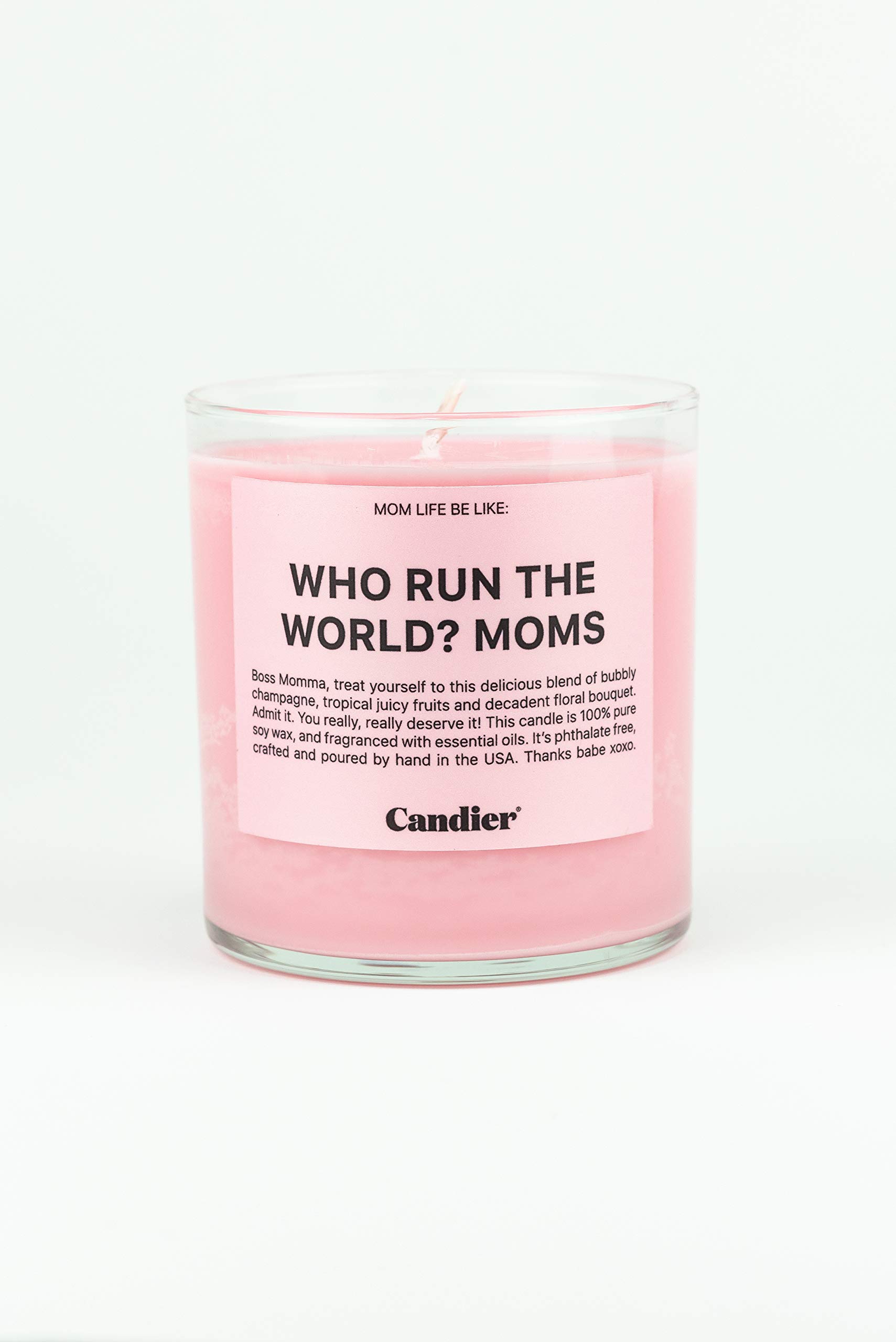 Who Run The World Moms Scented Candle, Natural Soy Candle with Mimosa & Mandarin Notes, Aromatherapy for Relaxation, Unique Candles Gifts for Women, 60-Hour Burn Time - Candier by Ryan Porter