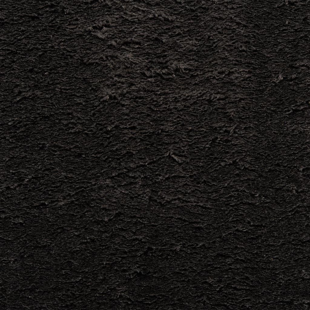 Tapis HUARTE à Poils Courts Doux et Lavable Noir 60x110 cm en Polyester antidérapant Moelleux pour Salon Chambre Couloir intérieur terrasse Design Confortable cocooning