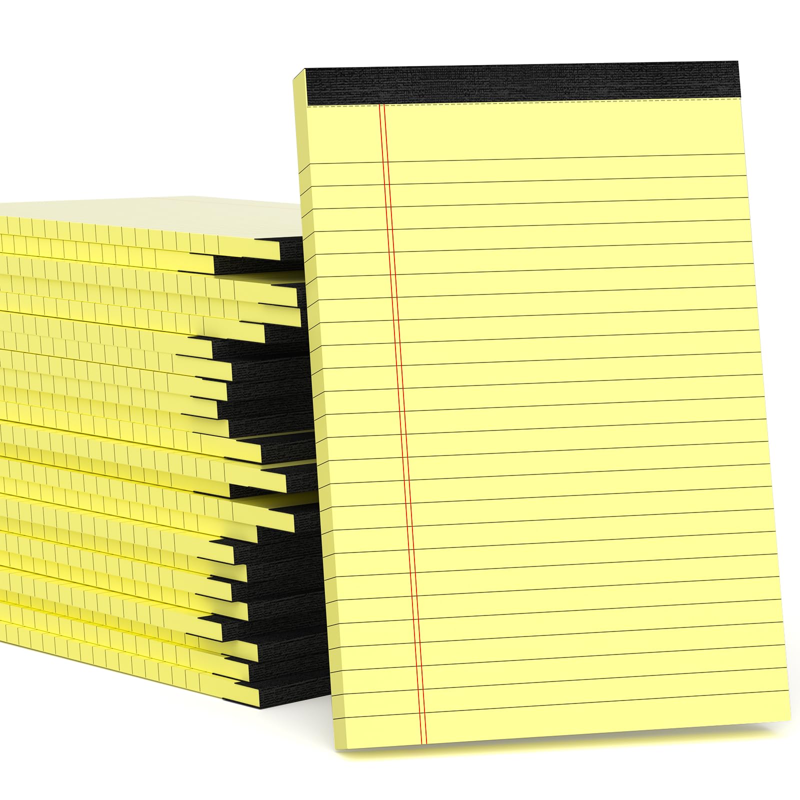 24 Pack Small Legal Pads 5x8 Yellow Note Pads 5x8 College Ruled Notepad Yellow Writing Pads 5x8 Small Pads of Paper Lined Paper Pads 80 GSM Paper