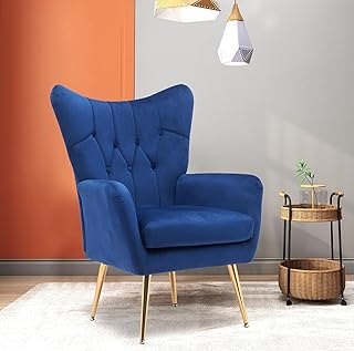 Modern Chic Mid-Century Velvet Accent Armchair for Living Room, Bedroom,...