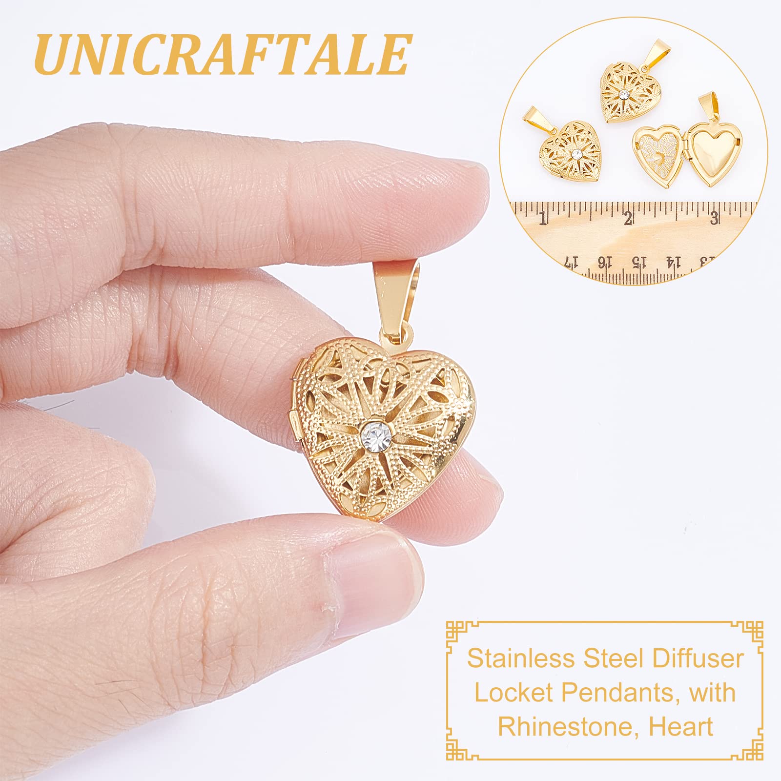 UNICRAFTALE 150 Pièce Breloque Cœur Plaquée Or 18 Carats Pendentif Cœur