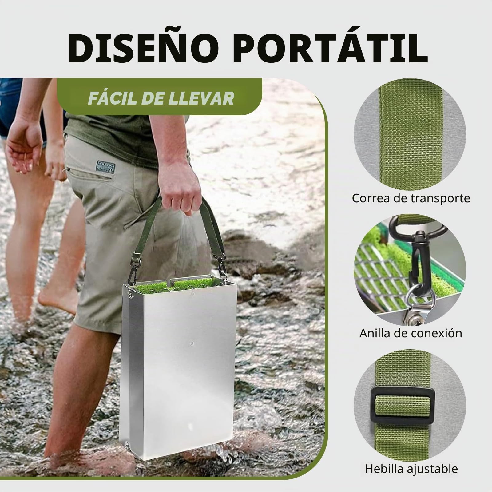 17 Piezas Juego Completo Lavar Oro, Planta Portátil Lavar Oro con Caja Esclusa Plegable 50 Pulgadas, Juego Completo Canaletas Lavar Oro Aleación Aluminio Extracción Arroyos, Lavado Oro y Prospección