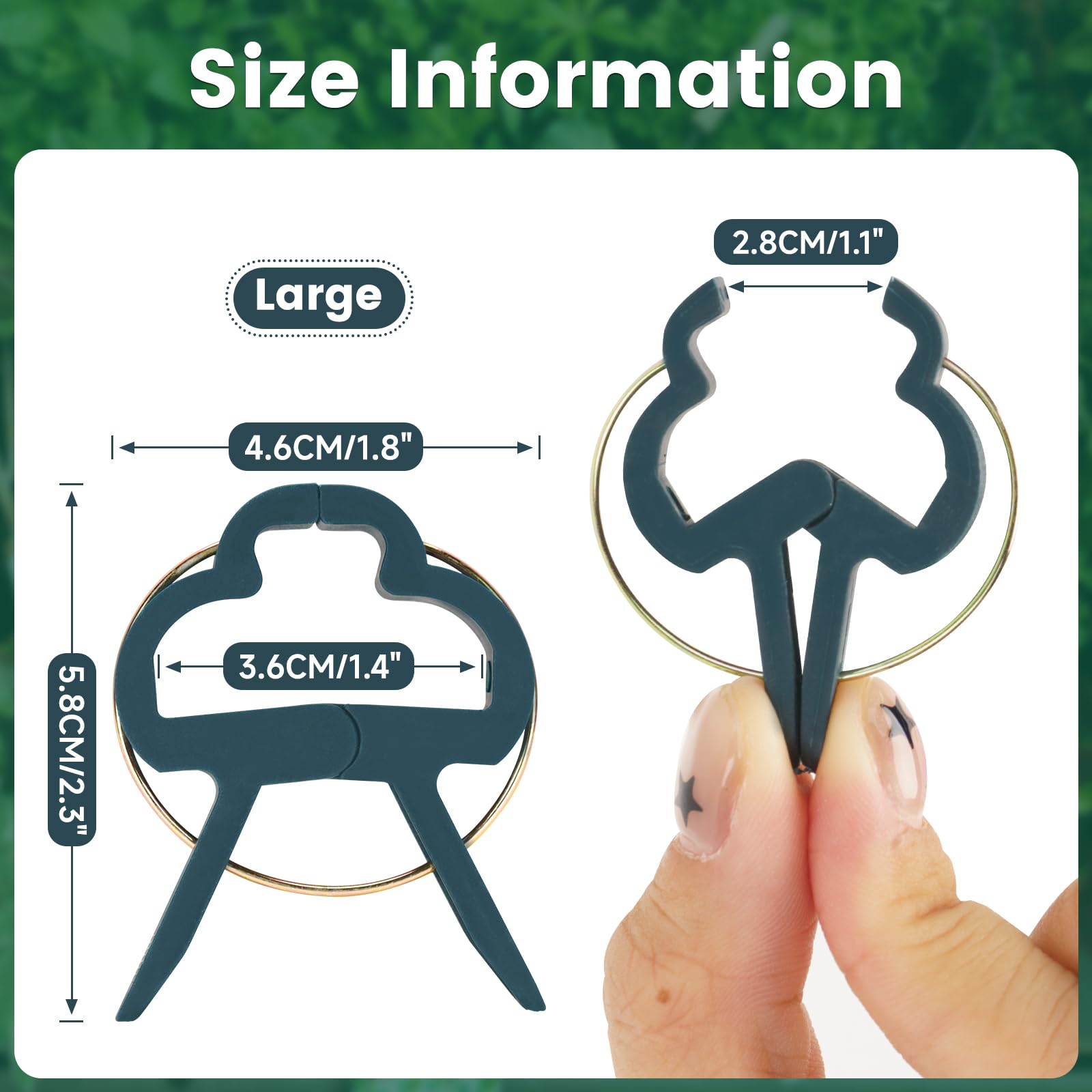 KINGLAKE 100 Clip Per Piante Da Giardino – Regolabili 2 Misure, Per Pomodori, Viti E Rampicanti