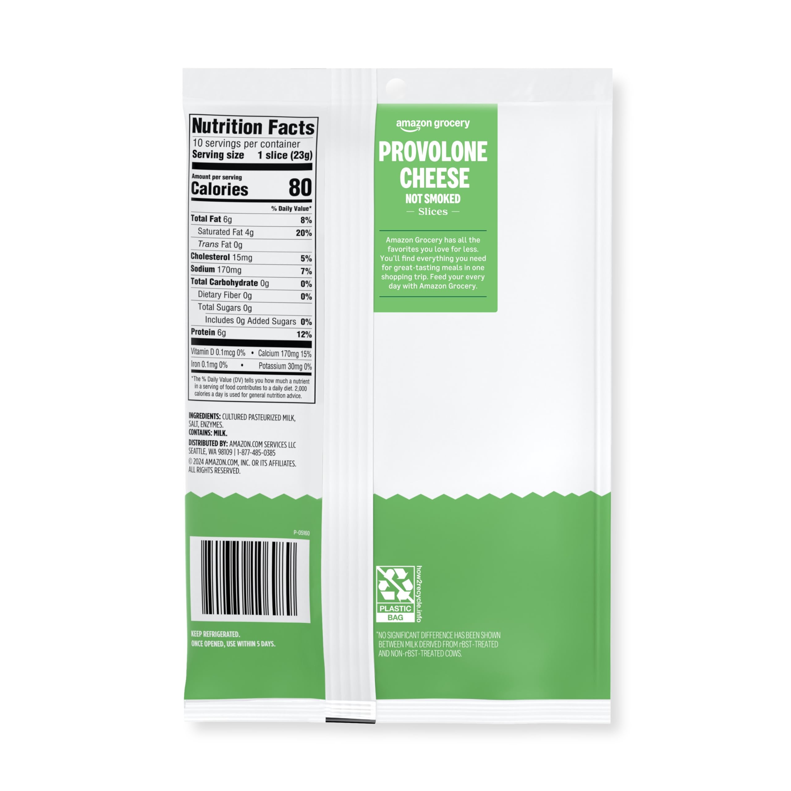 Amazon Grocery Provolone Cheese Not Smoked 8 Oz 10 Slices Previously Happy Belly Packaging May Vary — view 3