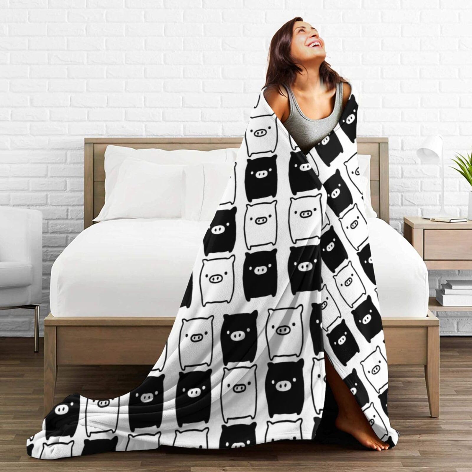 ぶたさんウールジャケット　総柄ぶたさん　裏地も総柄♪おしゃれなぶたさん　グレー ぶたさんウールジャケット 総柄ぶたさん 裏地も総柄♪おしゃれなぶたさん