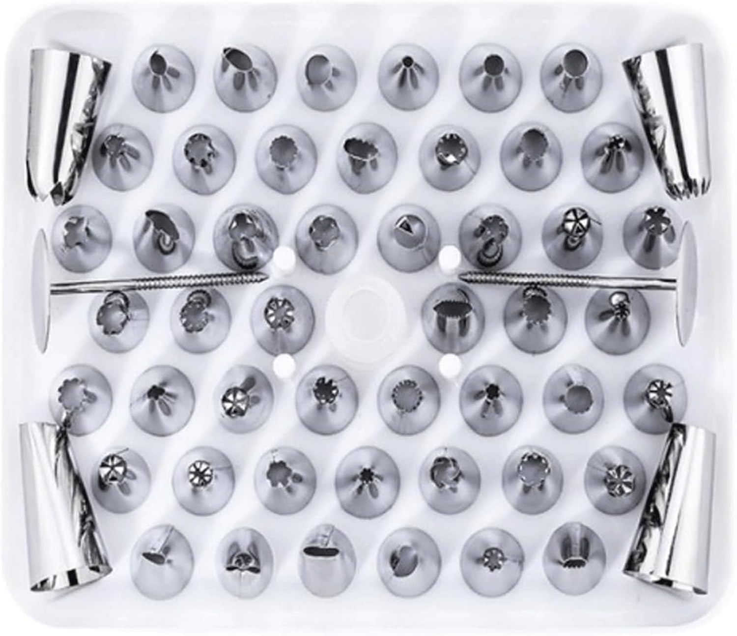 Piping Tips 52pcs Pastry Nozzles Stainless Steel Icing Tips Russian Tips Decorating Tips Piping Kit Tips Set Icing Piping Nozzles Easy