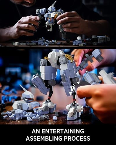 Miniatura 4 de Nifeliz Blue Meteor Mecha - Juego de bloques de construcción, impresionante modelo de exhibición de Mecha para regalo (597 piezas)