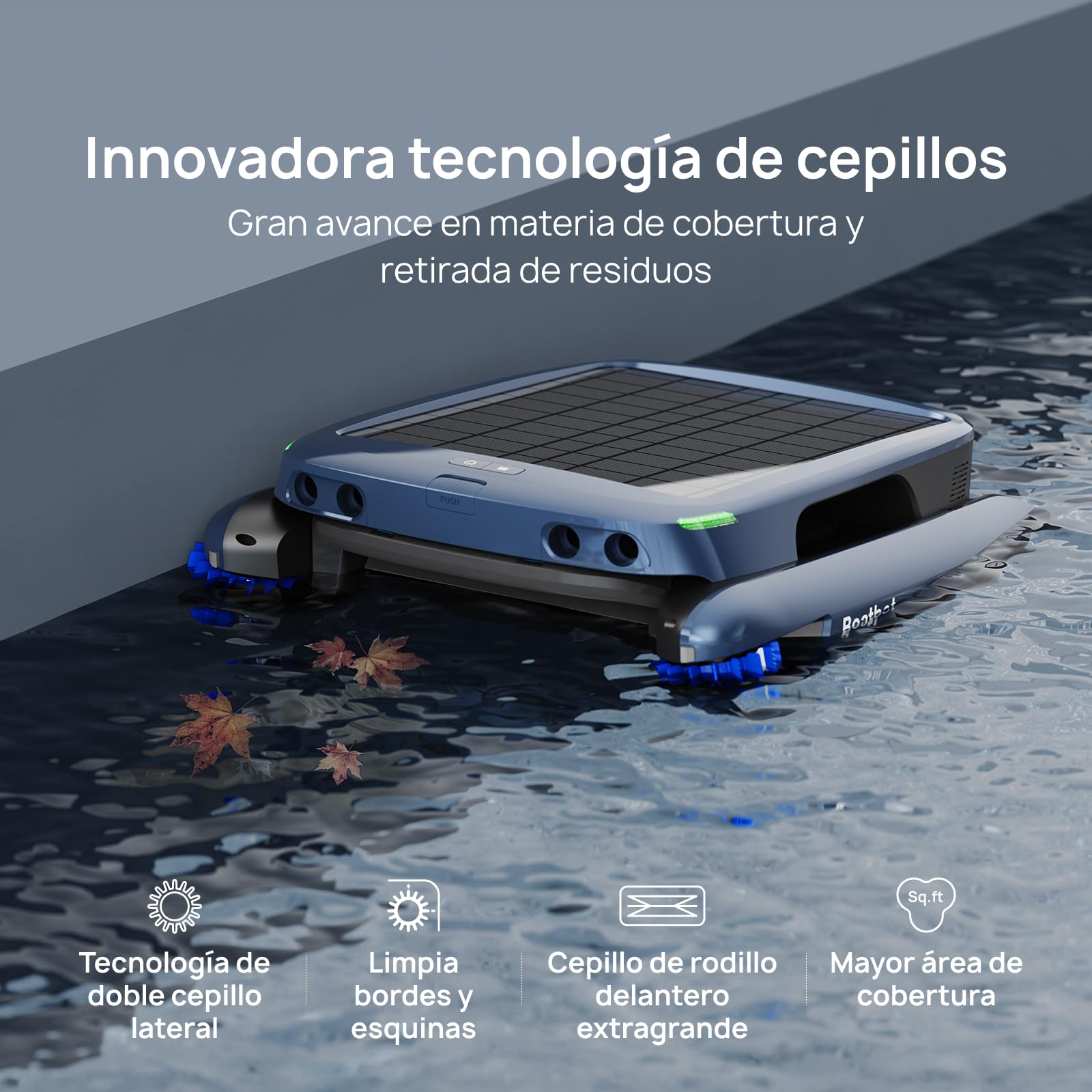 Beatbot iSkim Ultra Robot limpiafondos con energía Solar, Opciones de Doble Carga, depuración del Agua, Limpieza de Bordes y Esquinas, optimización de la trayectoria en S, Control Mediante aplicación