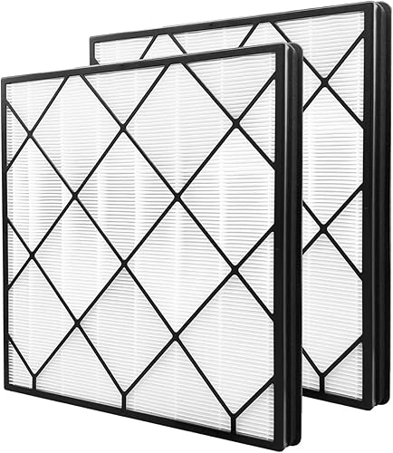 Paquete de 2 filtros Hepa HE400 de repuesto compatibles con purificador de aire Shark HE400 HE401 HE402 y HE405 4, filtración de 3 etapas, color