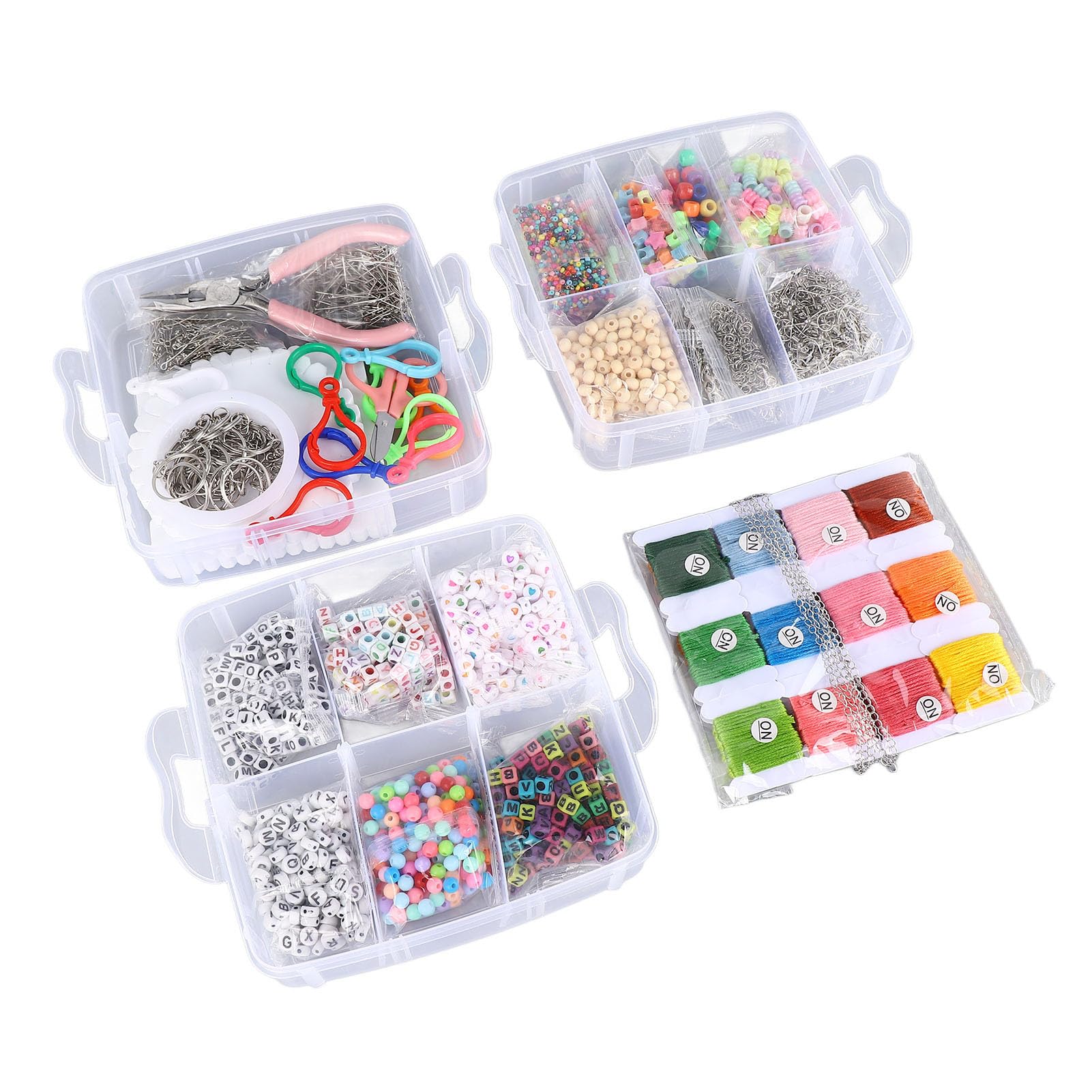 Juego para Hacer Collares, Kit para Hacer Pulseras, Caja de Luz Portátil Empaquetada en Varios Estilos con 3352 Cuentas para la Familia