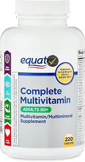 Equate 50+ Daily Multivitamin Supplement Tablets (215 Count) – Complete Multimineral Formula for Men & Women, + QC Sticker