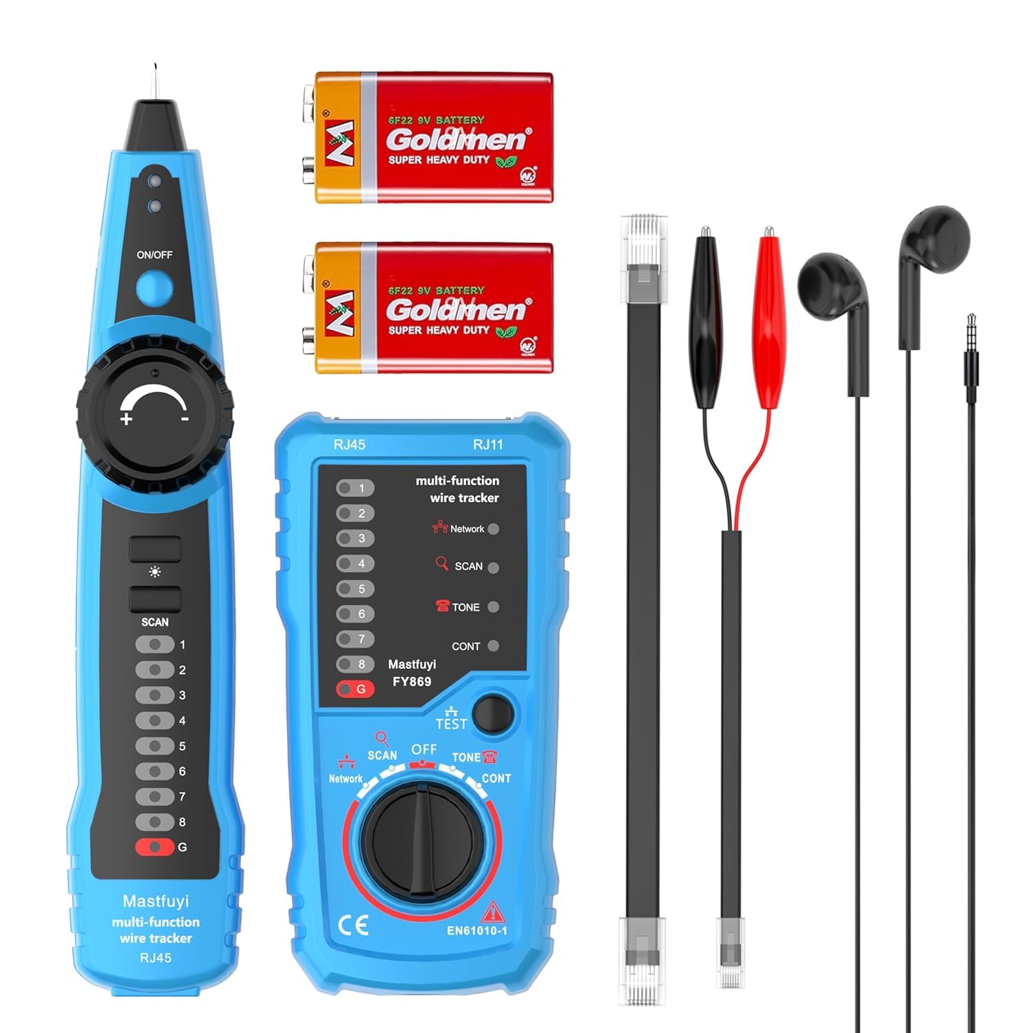 Mastfuyi Network Cable Tester, RJ45 RJ11 CAT5 CAT6 Wire Cable Tracer