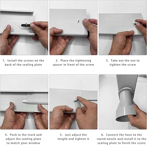 Miniatura 5 de Kit de ventilación de ventana de aire acondicionado portátil, kit de sellado de ventana ajustable para aire acondicionado portátil, kit de