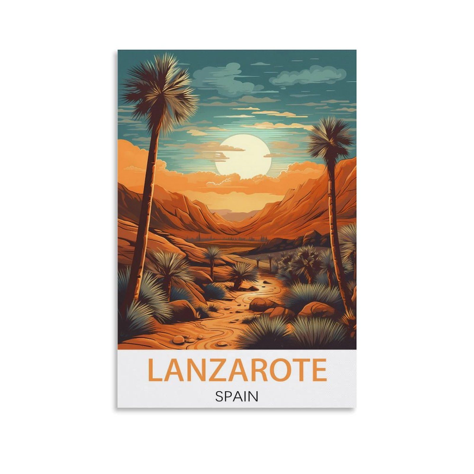 Poster Décoratif Lanzarote – îles Canaries, Style Vintage, Toile 40x60 Cm – Déco Murale Moderne - 8