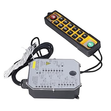 Adium Hoist Controller, Crane Remote Control Oil Proof 12 Buttons Waterproof Drop Proof 800MHz Transmission Frequency with LED Indicator for Generator Start (24V)