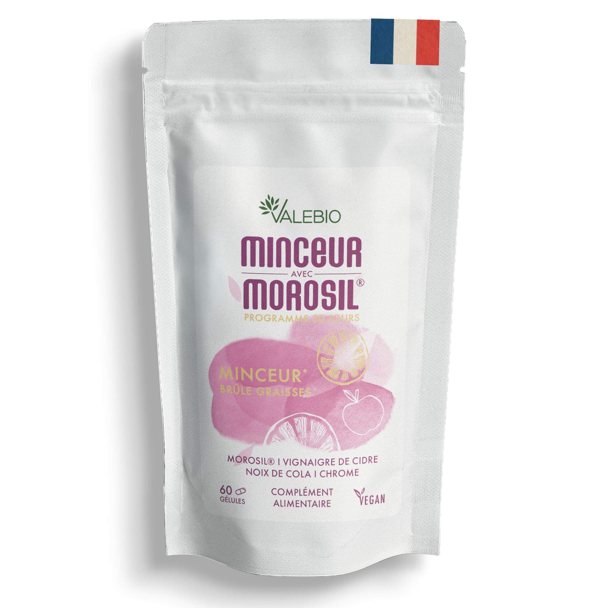 Morosil ® + vinaigre de cidre | Contrôle du poids, digestion & régulation de la glycémie | 60 gélules gastro-résistantes | Fabriqué en France | Valebio