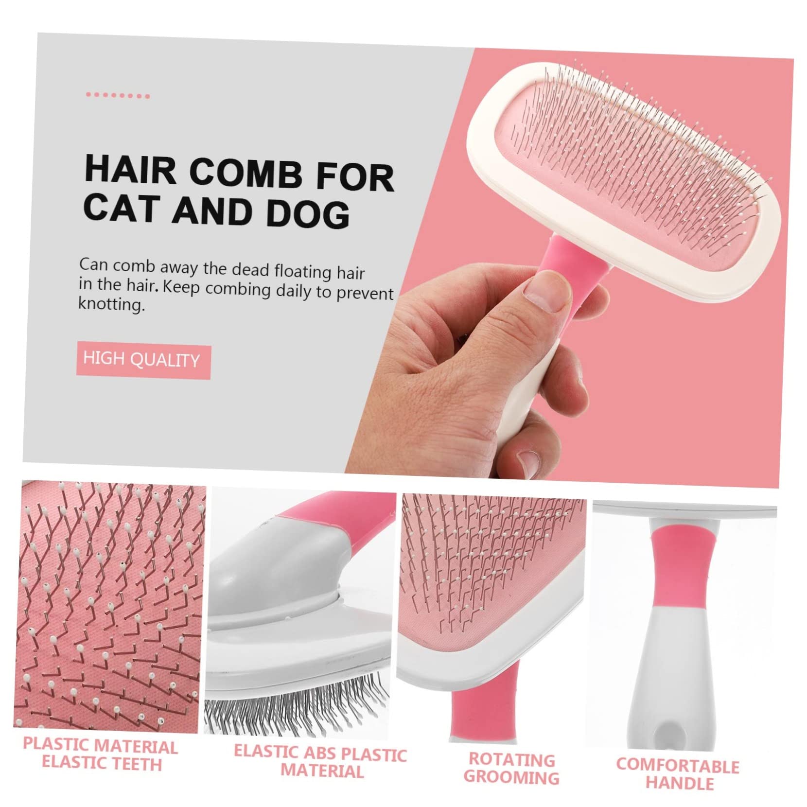 BESPORTBLE 3piezas Peine De Masaje Para Cepillo Deshedding Cepillo De Limpieza Para Gatos y Mango Ergonómico y Cómodo Para Baños y Cuidado Del Pelaje