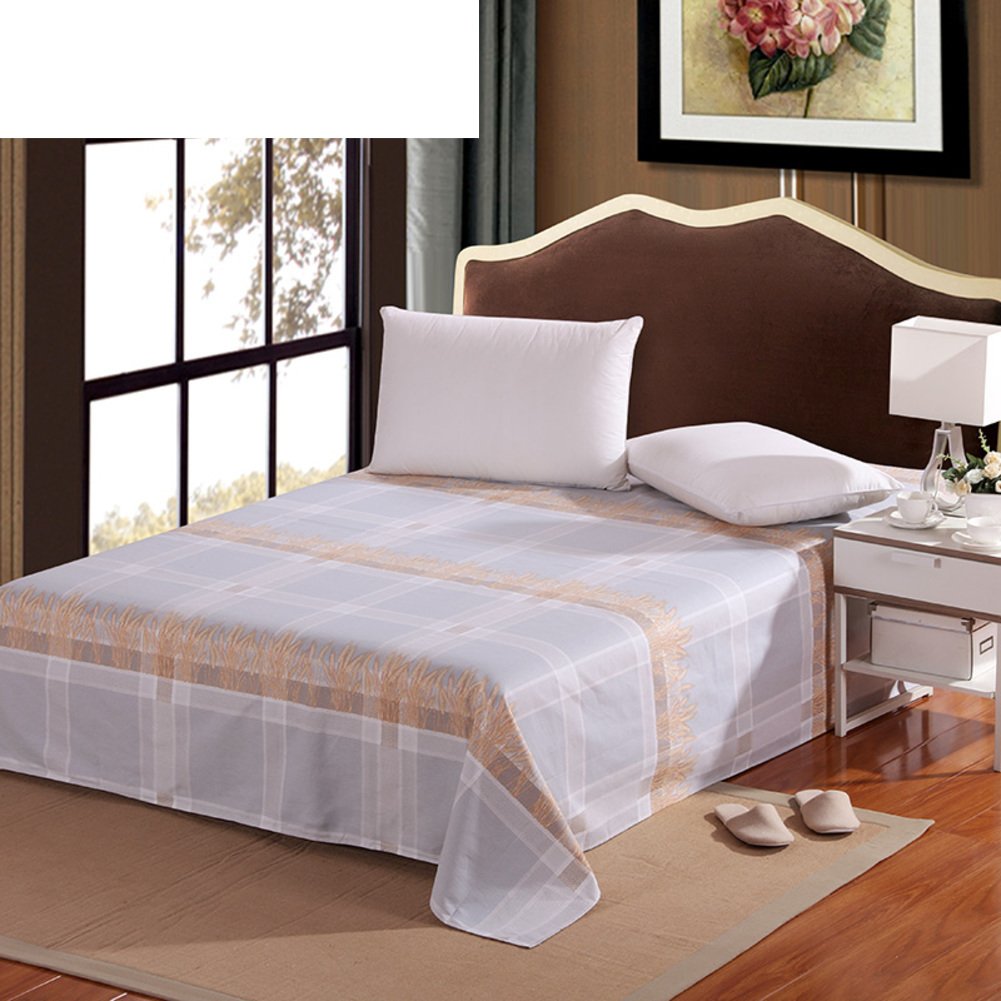 Drap double pur coton motif feuilles de qualité supérieure lit 200x240cm