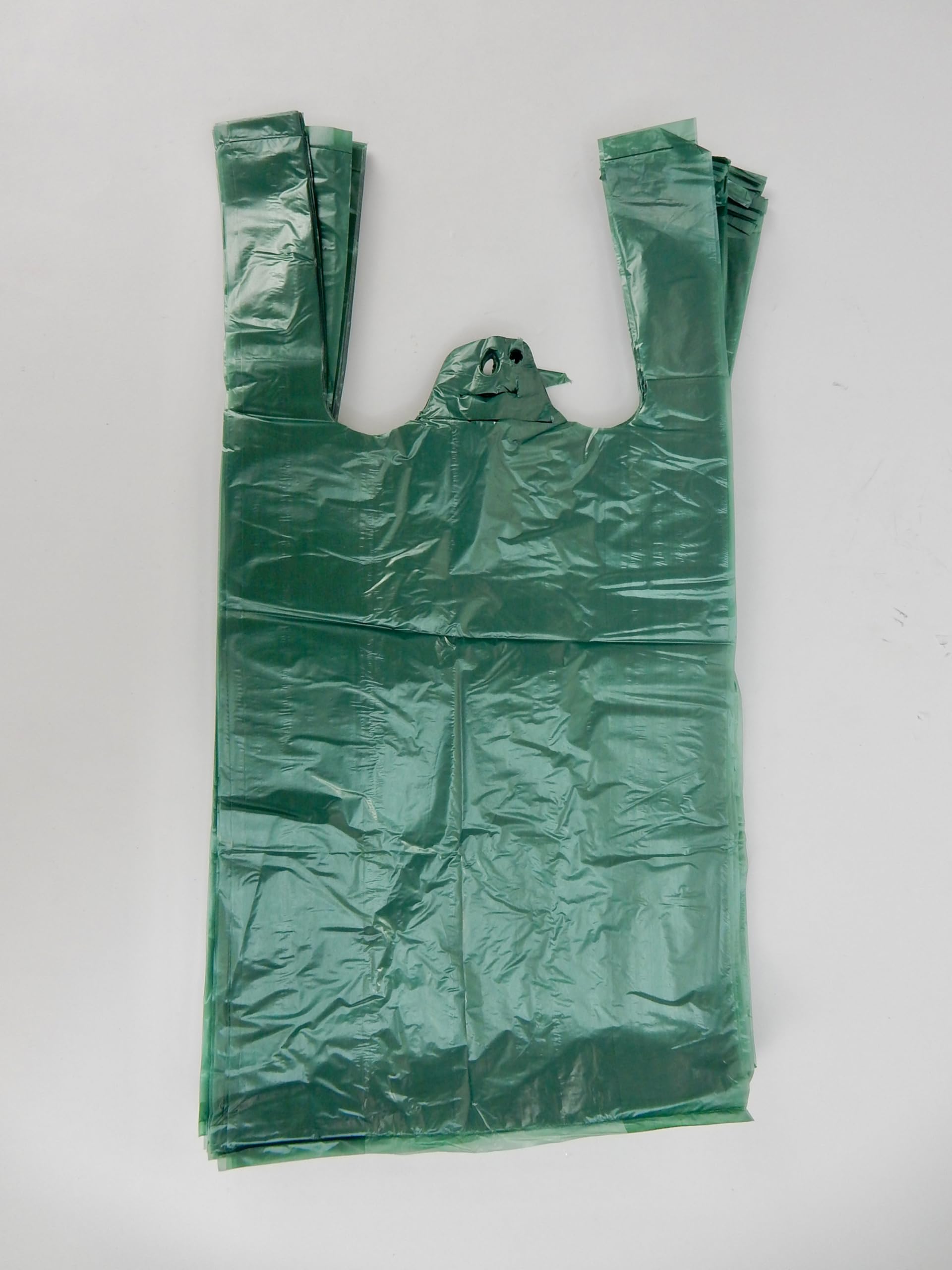 GY6 STORE Dark Green Plastic Bags - Shopping Bags- 8" x 4" x 16" Carry Out Bags (300)