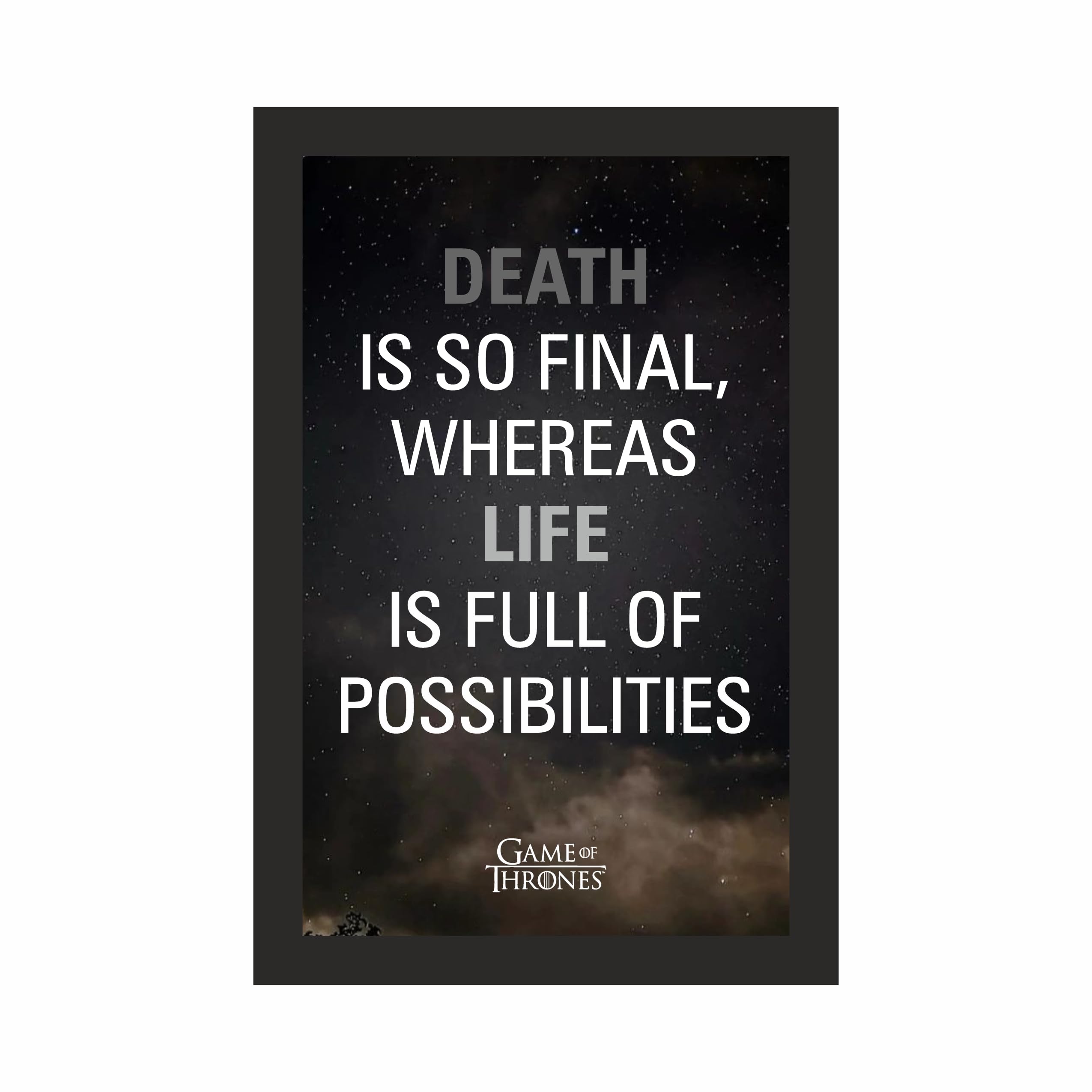 Death Is Final Life Quote Wall Art Photo Frame A4 Black