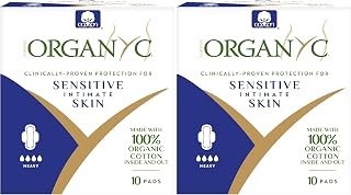 Organyc - 100% Certified Organic Cotton Feminine Pads - Heavy Flow, 10 Count (Pack of 2) (B003ART1JG)