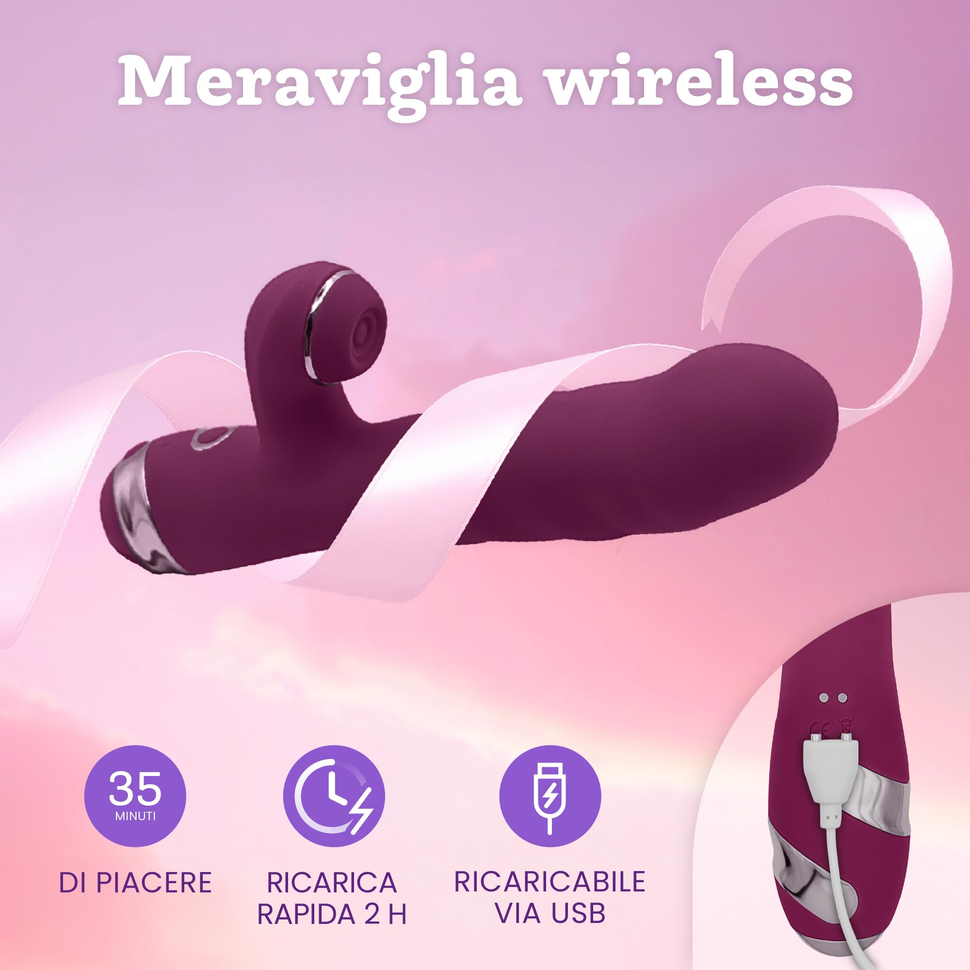 Oliver James Vibratore Rabbit 3-in-1 – Dildo a Spinta Discreto con 10 Vibrazioni, 10 Tap Tapping e 3 Modalità di Spinta | Stimolatore G-Spot e Clitorideo Impermeabile per Donne e Coppie