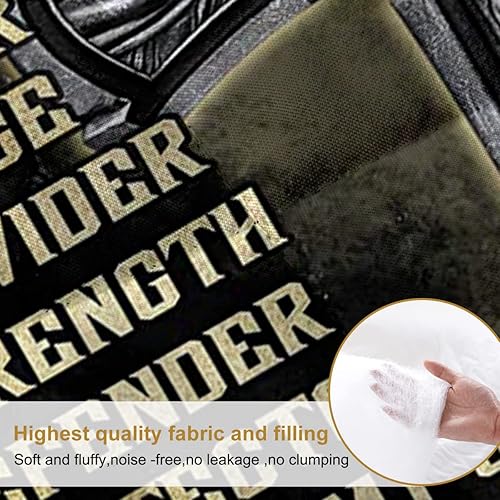 Miniatura 4 de SOULZZZ Juego de edredón con estampado de cruz de Jesús, edredón religioso y cristiano con cruz de Dios, tamaño individual, ropa de cama de salvador