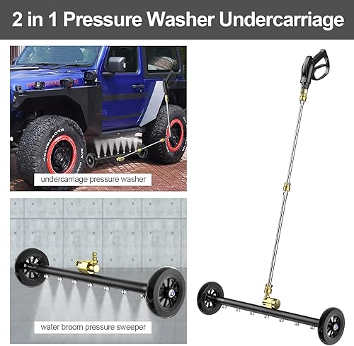 Miniatura 6 de POHIR Manguera de lavado a presión de 38 pulgadas, 50 pies para agua fría y caliente, máximo 248 F con conexión rápida, alambre de acero trenzado de