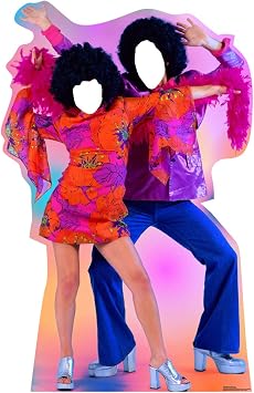 Cardboard People 70s Dance Couple Stand-in Life Size Cardboard Cutout Standup