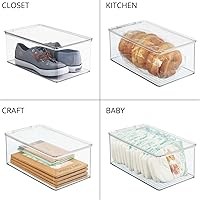 Vista 6 de mDesign Cajas apilables de plástico para juguetes, con tapa, 8 unidades, transparentes