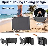 Vista 7 de COSTWAY Silla de playa plegable, silla de bronceado con orificio para la cara, respaldo ajustable de 5 posiciones, almohada y bolsillo lateral