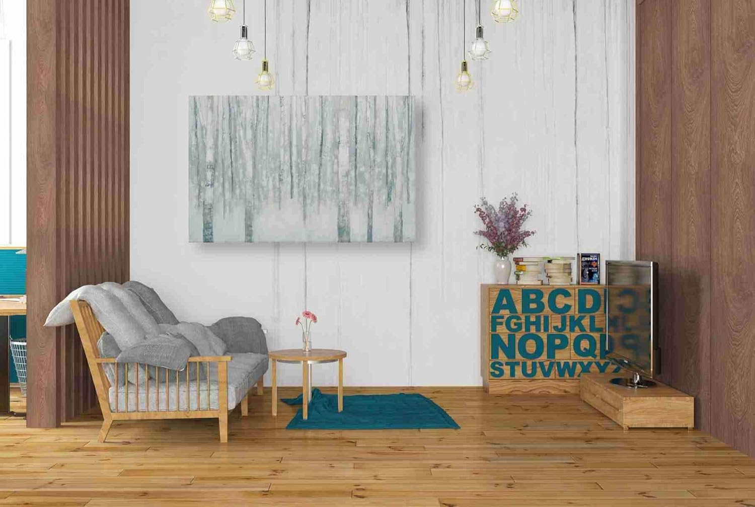 Epic Graffiti 'Birches In Winter Blue' by Julia Purinton, Canvas Wall Art, 26"x40"