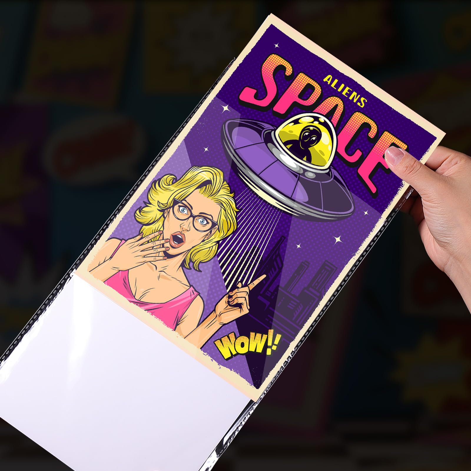 Teling 720 Comicbuchtaschen und Tafeln, transparente Magazinhüllen zur Aufbewahrung von Kunstdrucken, schützt Comics vor Schäden