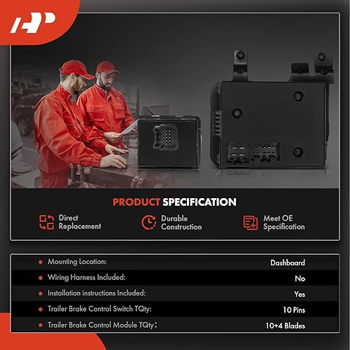 Miniatura 2 de A-Premium Módulo controlador de freno de remolque con kit de interruptor compatible con Ram 1500 2500 3500 4500 5500 2016-2018, 1500 Classic