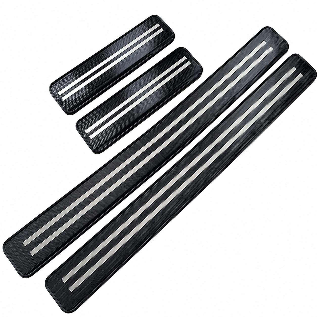 WBNLCRTD 4 PCS Pressed Stainless Steel Door Sill Protectors for VW Touareg II (7P) 2011-2018, Anti Scratch Scuff Plates,A