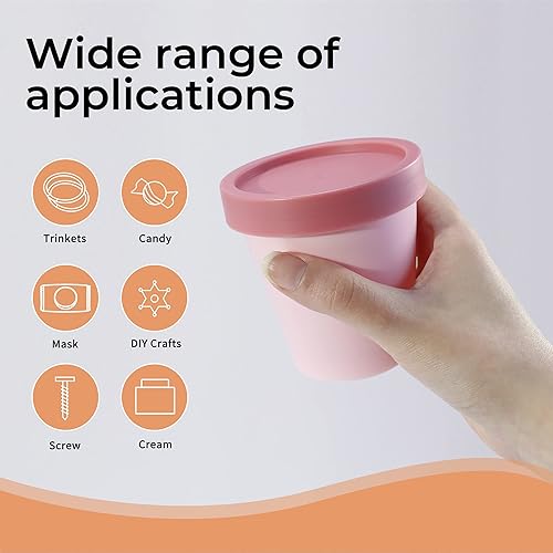 Miniatura 2 de LONGWAY Recipientes de plástico vacíos de 7 oz6.8 fl oz con tapas para productos de belleza, fabricación de slime o almacenamiento de maquillaje de