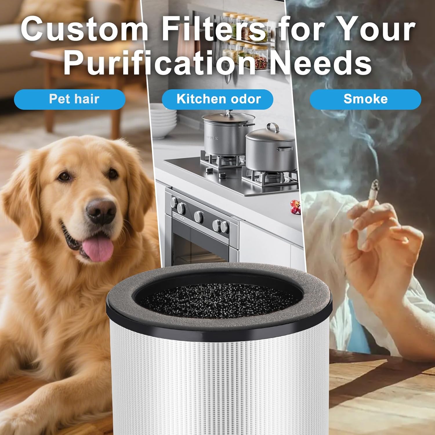 Small Air Purifiers for Bedroom Home Dorm Up to 600 sqft,20 dB Quiet Desktop Air Purifier With Night Light,H13 HEPA Filter,For Smoke Pets Dander Hair Filter,For Apartment Kitchen - Image 8