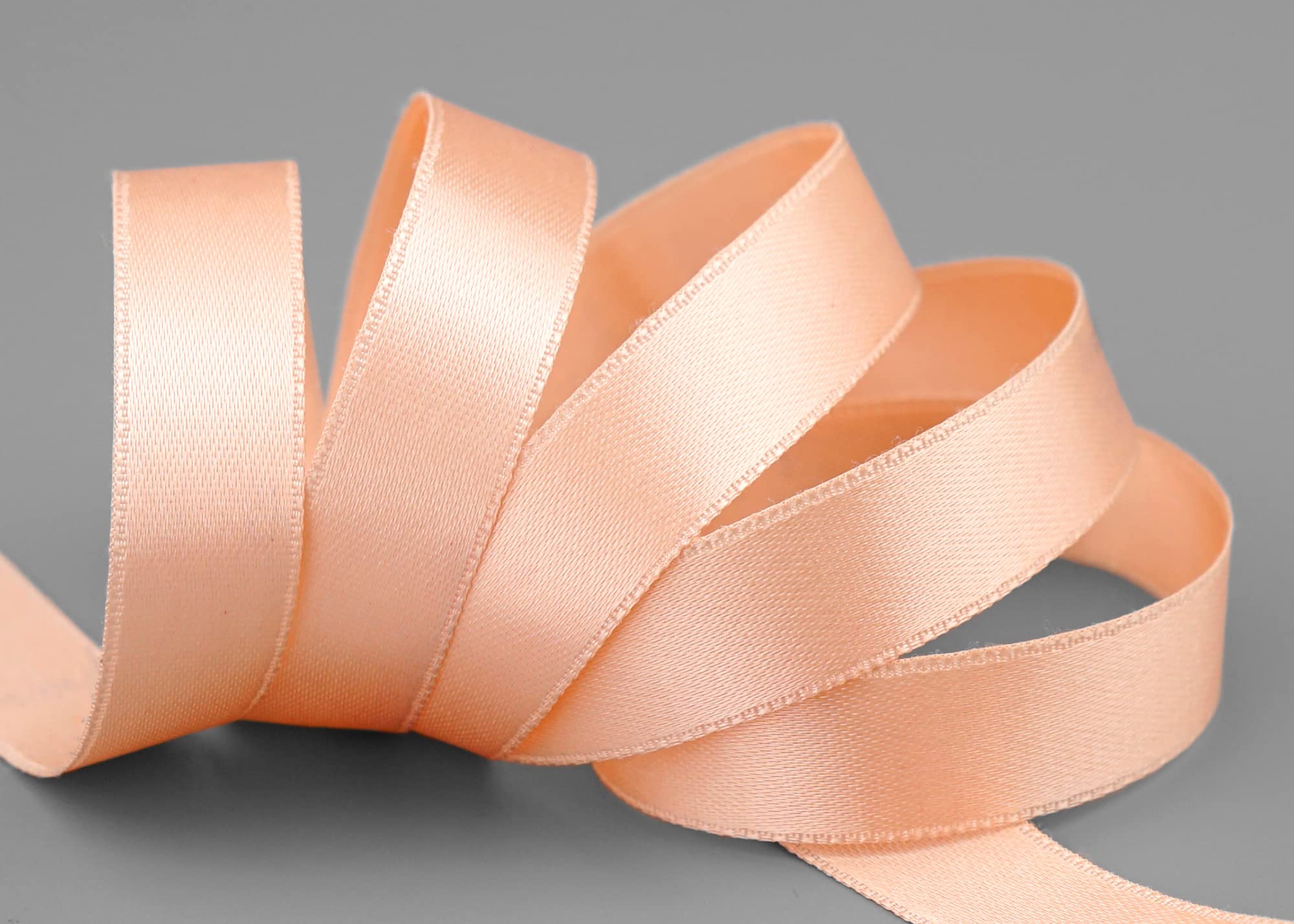 Nastro In Taffetà APRICOT 3m X 4cm – Nastro Decorativo In Tessuto Per Regali, Fai Da Te, Matrimoni E Decorazione Tavola – Colore Pastello